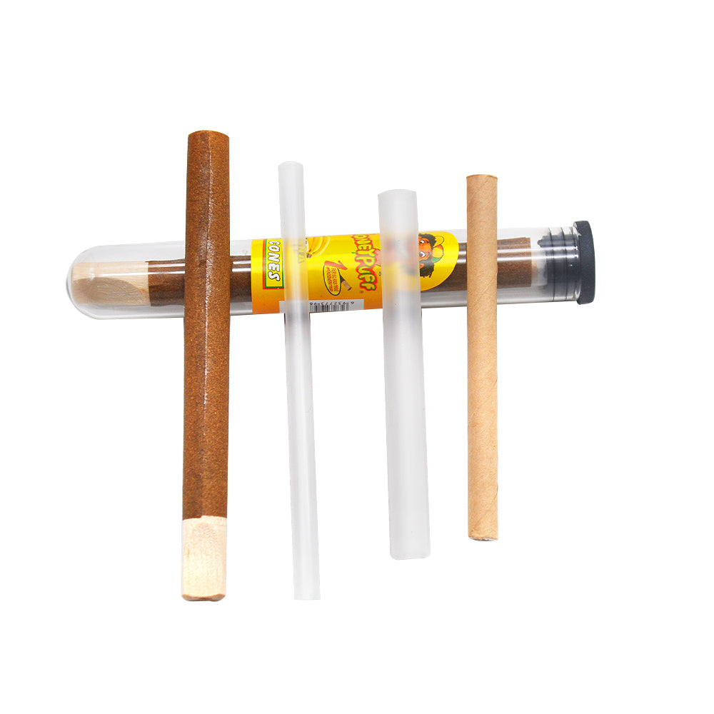 HONEYPUFF 98 mm Banana Flavored Pre Rolled Cones, Wood Tips Rolling Cones & Glass Cigarette Holder, 1 PCS /Tube 24Tubes / Box