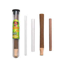 Load image into Gallery viewer, HONEYPUFF 98 mm Vanilla Flavored Pre Rolled Cones, Wood Tips Rolling Cones &amp; Glass Cigarette Holder, 1 PCS /Tube 24Tubes / Box