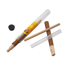 Load image into Gallery viewer, HONEYPUFF Banana Flavors Pre Rolled Cones with Wood Tips, King Size Rolling Paper &amp; Glass Cigarette Holder, Slow Burning Rolling Cones, 1 PCS/ Tube 24 Tubes/Box