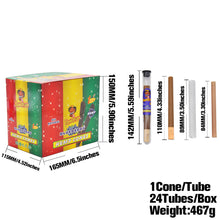 Load image into Gallery viewer, HONEYPUFF Blueberry Flavors Pre Rolled Cones with Wood Tips, King Size Rolling Paper &amp; Glass Cigarette Holder, Slow Burning Rolling Cones, 1 PCS/ Tube 24 Tubes/Box