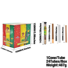 Load image into Gallery viewer, HONEYPUFF Mint Flavors Pre Rolled Cones with Wood Tips, King Size Rolling Paper &amp; Glass Cigarette Holder, Slow Burning Rolling Cones, 1 PCS/ Tube 24 Tubes/Box
