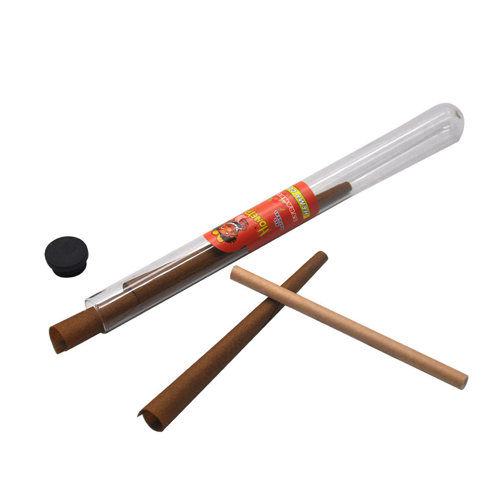 HONEYPUFF Strawberry Flavors Pre Rolled Cones with Tips, King Size Pre Rolled Rolling Paper, Natural Rolling Papers & Glass Cigarette Holder, 3Cone/Tube 24Tubes/Box