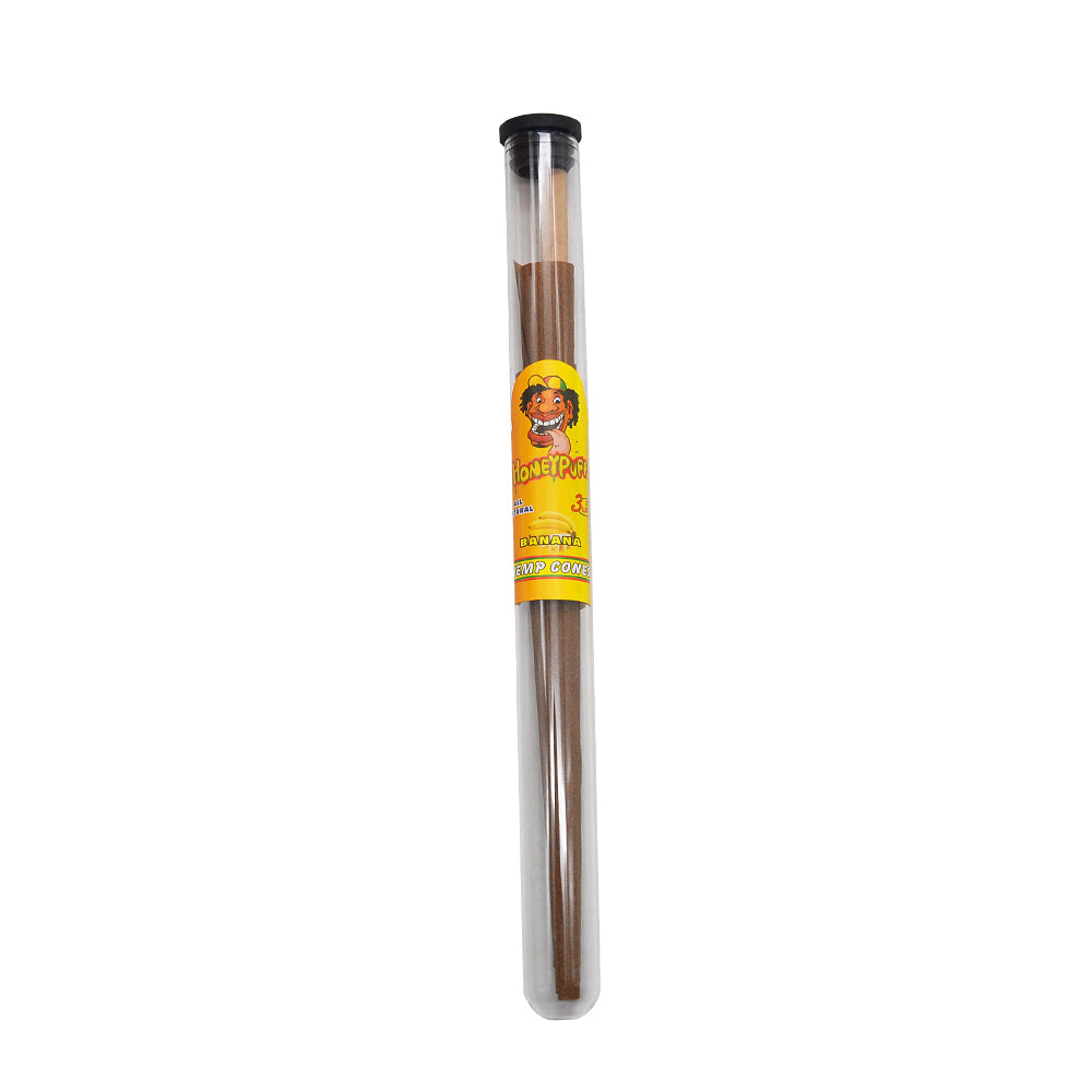 HONEYPUFF Banana Flavors Pre Rolled Cones with Tips, King Size Pre Rolled Rolling Paper, Natural Rolling Papers & Glass Cigarette Holder, 3Cone/Tube 24Tubes/Box