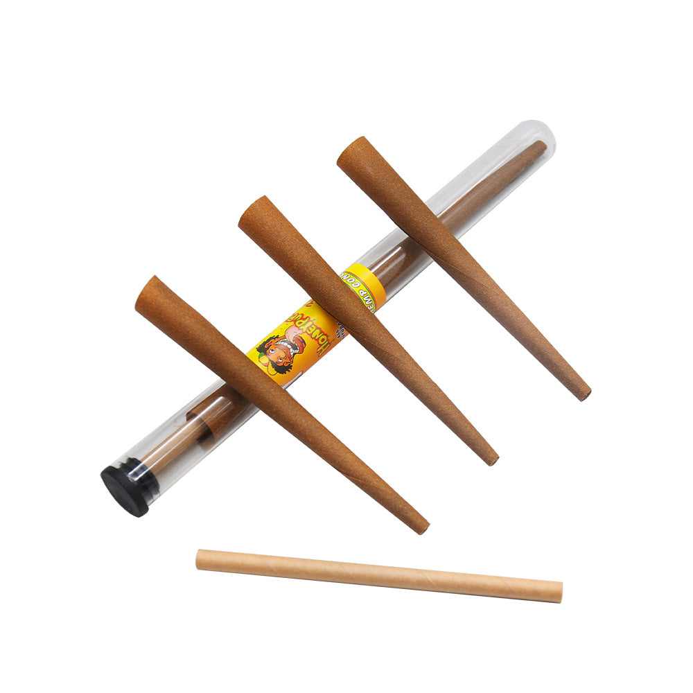 HONEYPUFF Banana Flavors Pre Rolled Cones with Tips, King Size Pre Rolled Rolling Paper, Natural Rolling Papers & Glass Cigarette Holder, 3Cone/Tube 24Tubes/Box