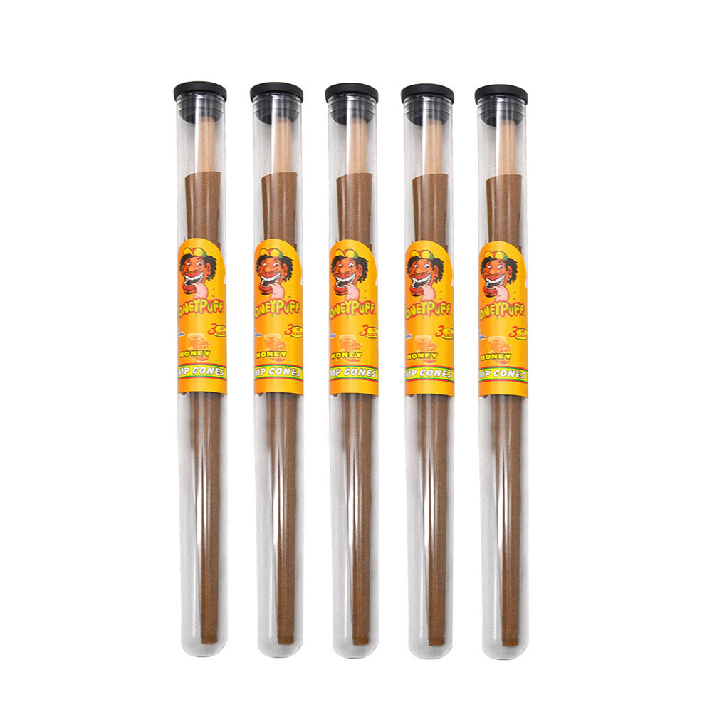 HONEYPUFF Honey Flavors Pre Rolled Cones with Tips, King Size Pre Rolled Rolling Paper, Natural Rolling Papers & Glass Cigarette Holder, 3Cone/Tube 24Tubes/Box