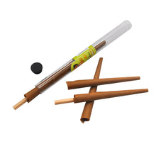 Load image into Gallery viewer, HONEYPUFF Green Apple Flavors Pre Rolled Cones with Tips, King Size Pre Rolled Rolling Paper, Natural Rolling Papers &amp; Glass Cigarette Holder, 3Cone/Tube 24Tubes/Box
