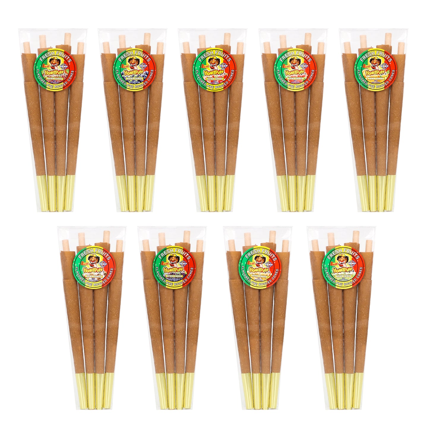 HONEYPUFF Fresh Fruit Flavored Pre Rolled Cones, King Size Rolling Cones with Tips, Slow Burning Rolling Papers, 8 Pcs / Pack 30 Packs / Box