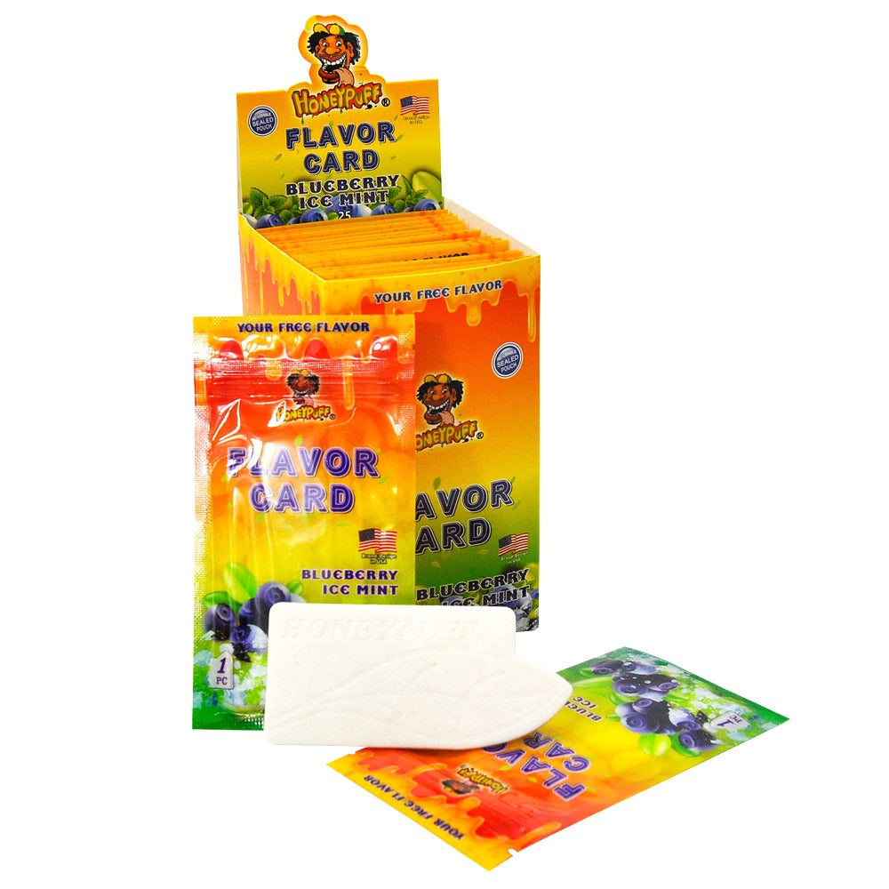 HONEYPUFF Blueberry Ice Mint Flavour Cards, King Size Cigarette Insert Infusion, Natural Flavour Card