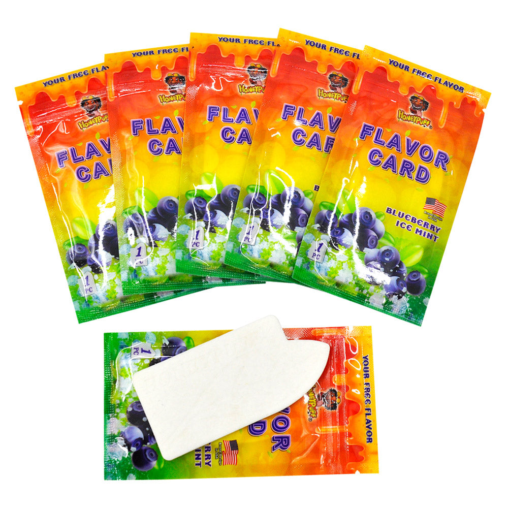 HONEYPUFF Blueberry Ice Mint Flavour Cards, King Size Cigarette Insert Infusion, Natural Flavour Card