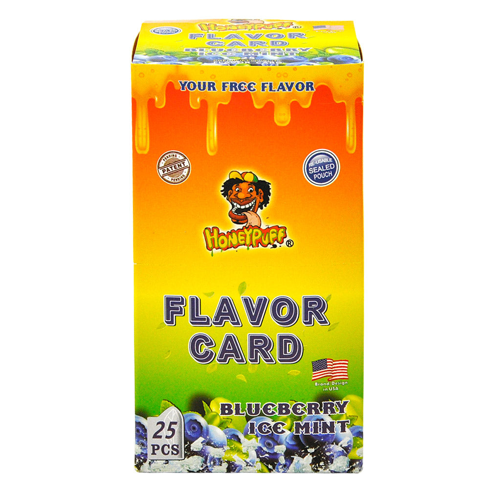 HONEYPUFF Blueberry Ice Mint Flavour Cards, King Size Cigarette Insert Infusion, Natural Flavour Card