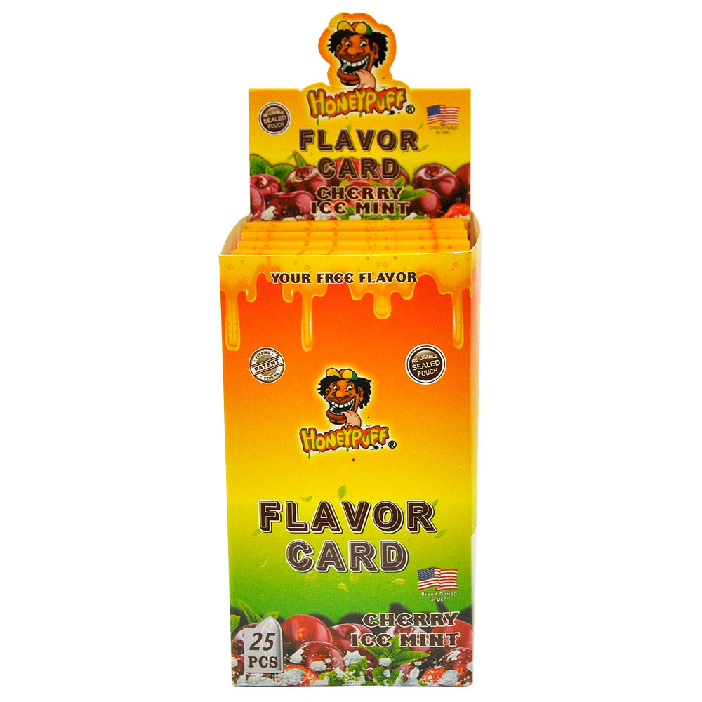 HONEYPUFF Cherry Ice Mint Flavour Cards, King Size Cigarette Insert Infusion, Natural Flavour Card