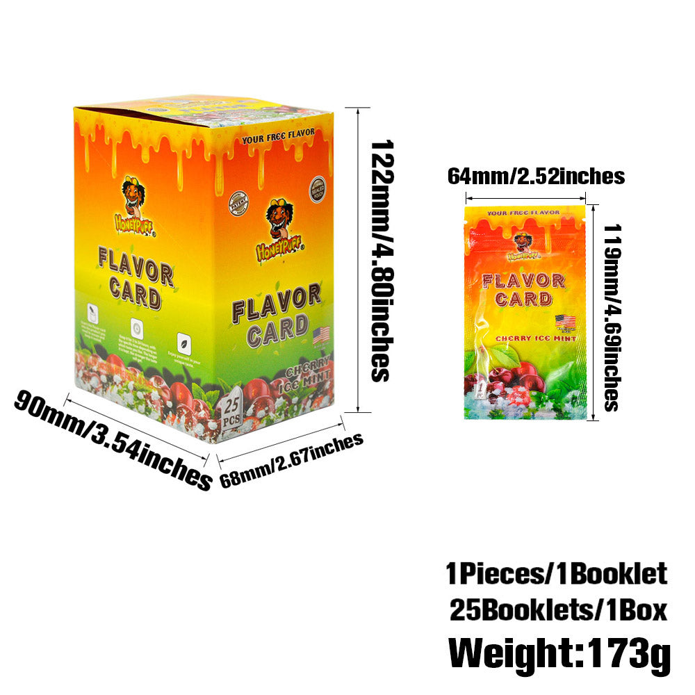 HONEYPUFF Cherry Ice Mint Flavour Cards, King Size Cigarette Insert Infusion, Natural Flavour Card