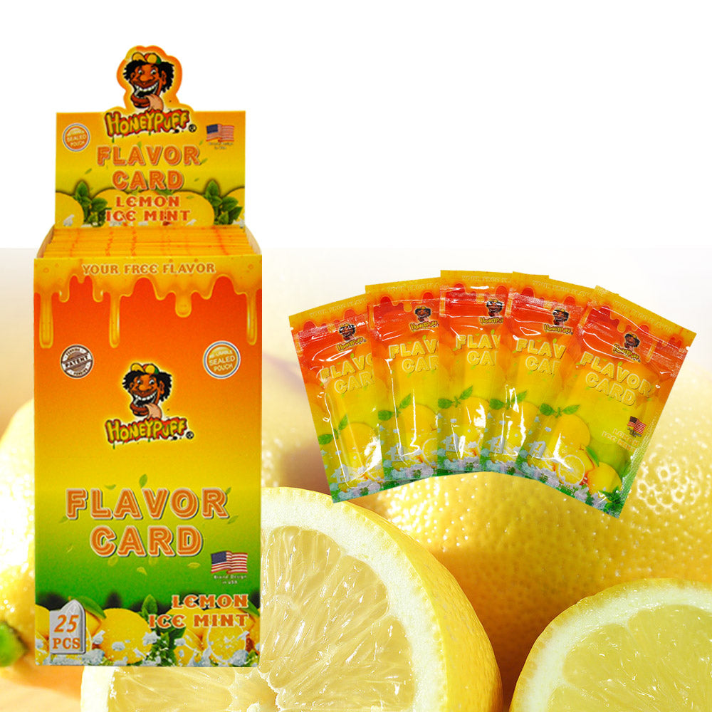 HONEYPUFF Lemon Ice Mint Flavour Cards, King Size Cigarette Insert Infusion, Natural Flavour Card