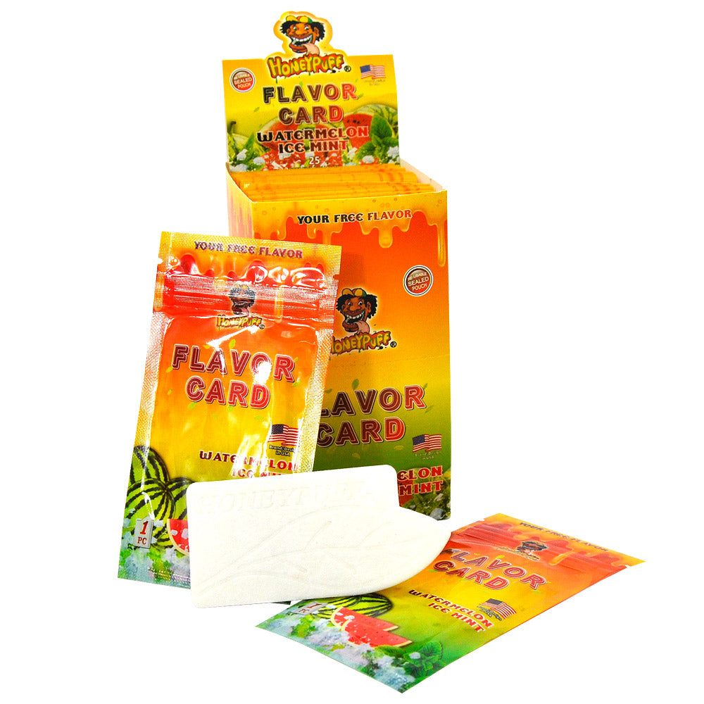 HONEYPUFF Watermelon Ice Mint Flavour Cards, King Size Cigarette Insert Infusion, Natural Flavour Card