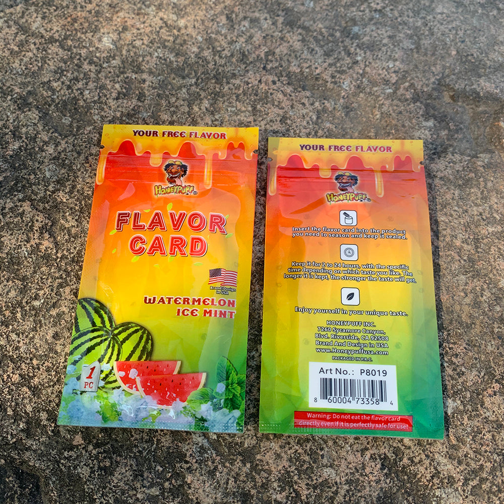 HONEYPUFF Watermelon Ice Mint Flavour Cards, King Size Cigarette Insert Infusion, Natural Flavour Card