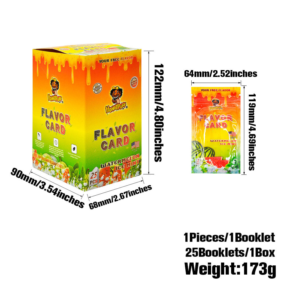 HONEYPUFF Watermelon Ice Mint Flavour Cards, King Size Cigarette Insert Infusion, Natural Flavour Card