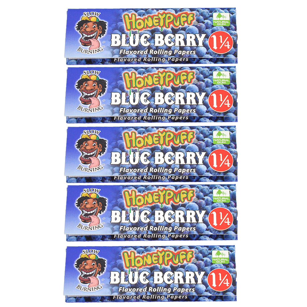 HONEYPUFF 1 1/4 Size Blueberry Flavored Rolling Papers, Slow Burning Cigarette Rolling Papers (50 PCS)