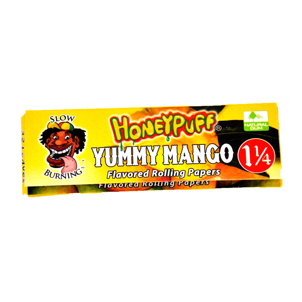 HONEYPUFF 1 1/4 Size Mango Flavored Rolling Papers, Slow Burning Cigarette Rolling Papers (50 PCS)