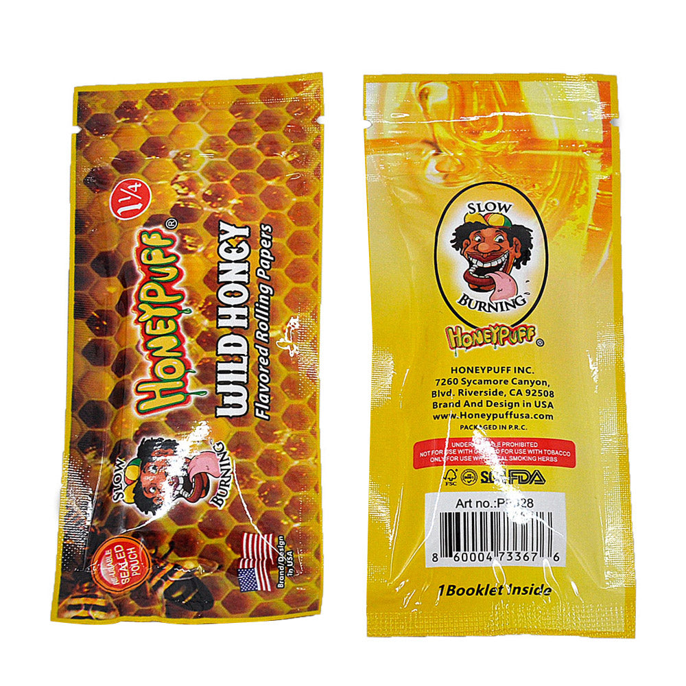 HONEYPUFF 1 1/4 Size Honey Flavored Rolling Papers, Slow Burning Cigarette Rolling Papers (50 PCS)
