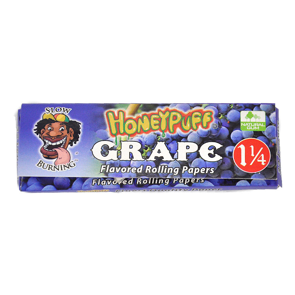 HONEYPUFF 1 1/4 Size Grape Flavored Rolling Papers, Slow Burning Cigarette Rolling Papers (50 PCS)