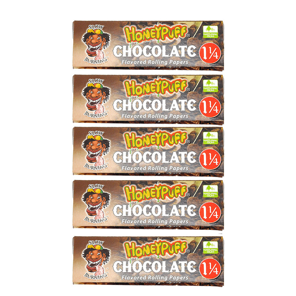 HONEYPUFF 1 1/4 Size Chocolate Flavored Rolling Papers, Slow Burning Cigarette Rolling Papers (50 PCS)