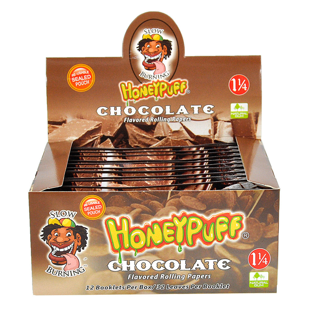 HONEYPUFF 1 1/4 Size Chocolate Flavored Rolling Papers, Slow Burning Cigarette Rolling Papers (50 PCS)