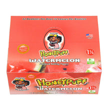 Load image into Gallery viewer, HONEYPUFF 1 1/4 Size Watermelon Flavored Rolling Papers, Slow Burning Cigarette Rolling Papers (50 PCS)
