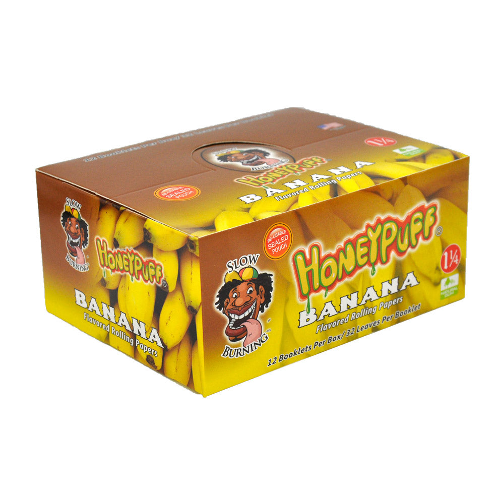 HONEYPUFF 1 1/4 Size Banana Flavored Rolling Papers, Slow Burning Cigarette Rolling Papers (50 PCS)