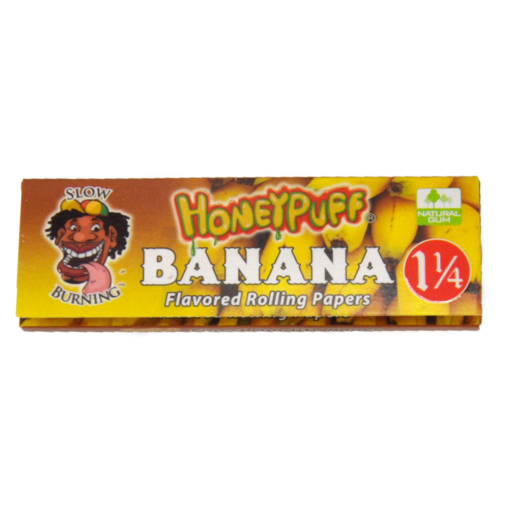 HONEYPUFF 1 1/4 Size Banana Flavored Rolling Papers, Slow Burning Cigarette Rolling Papers (50 PCS)