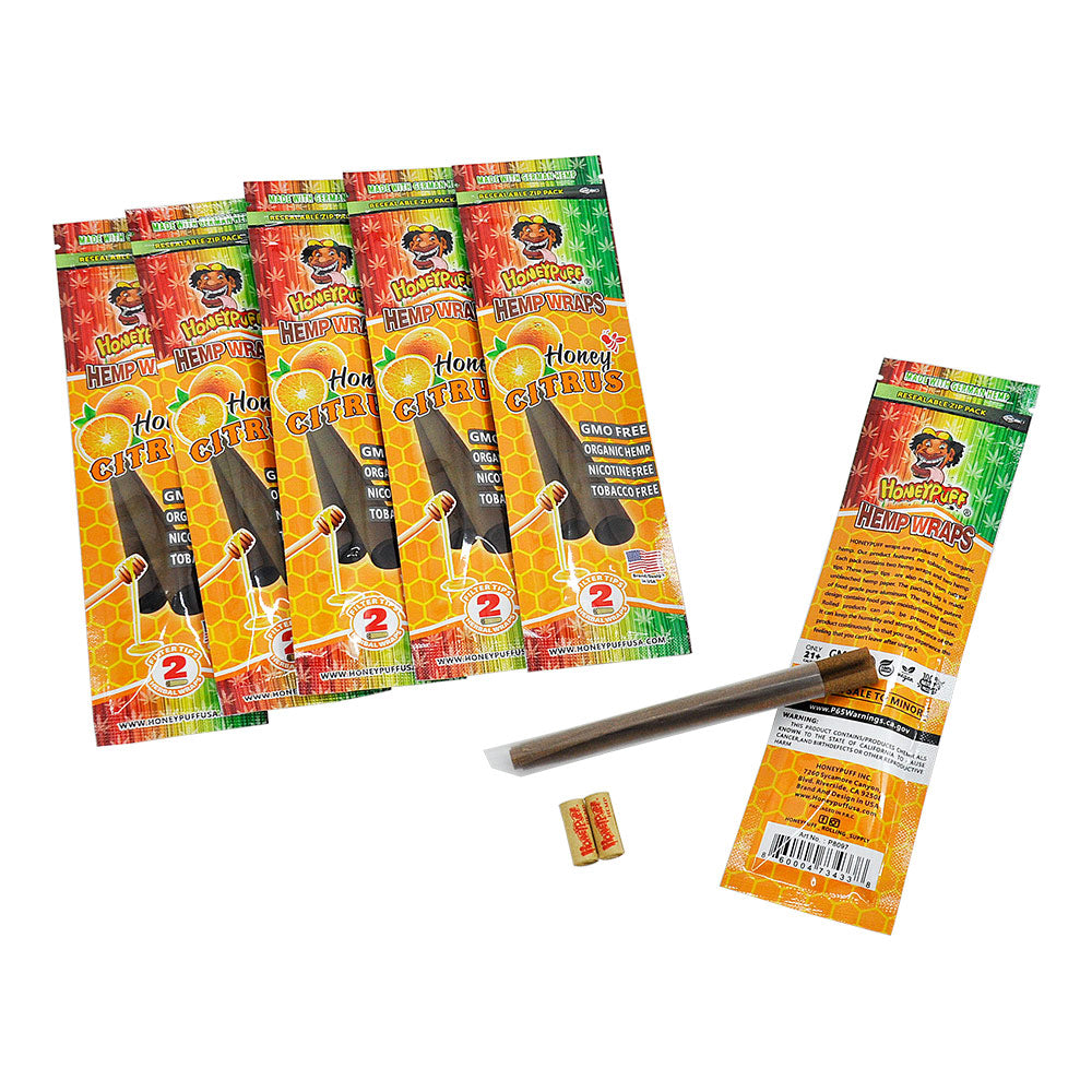 HONEYPUFF Orange Flavored Pre Rolled Cones, King Size Pre Rolled Rolling Paper with Tips, Slow Burning Rolling Cones, 2 PCS / Pack 12 Packs / Box