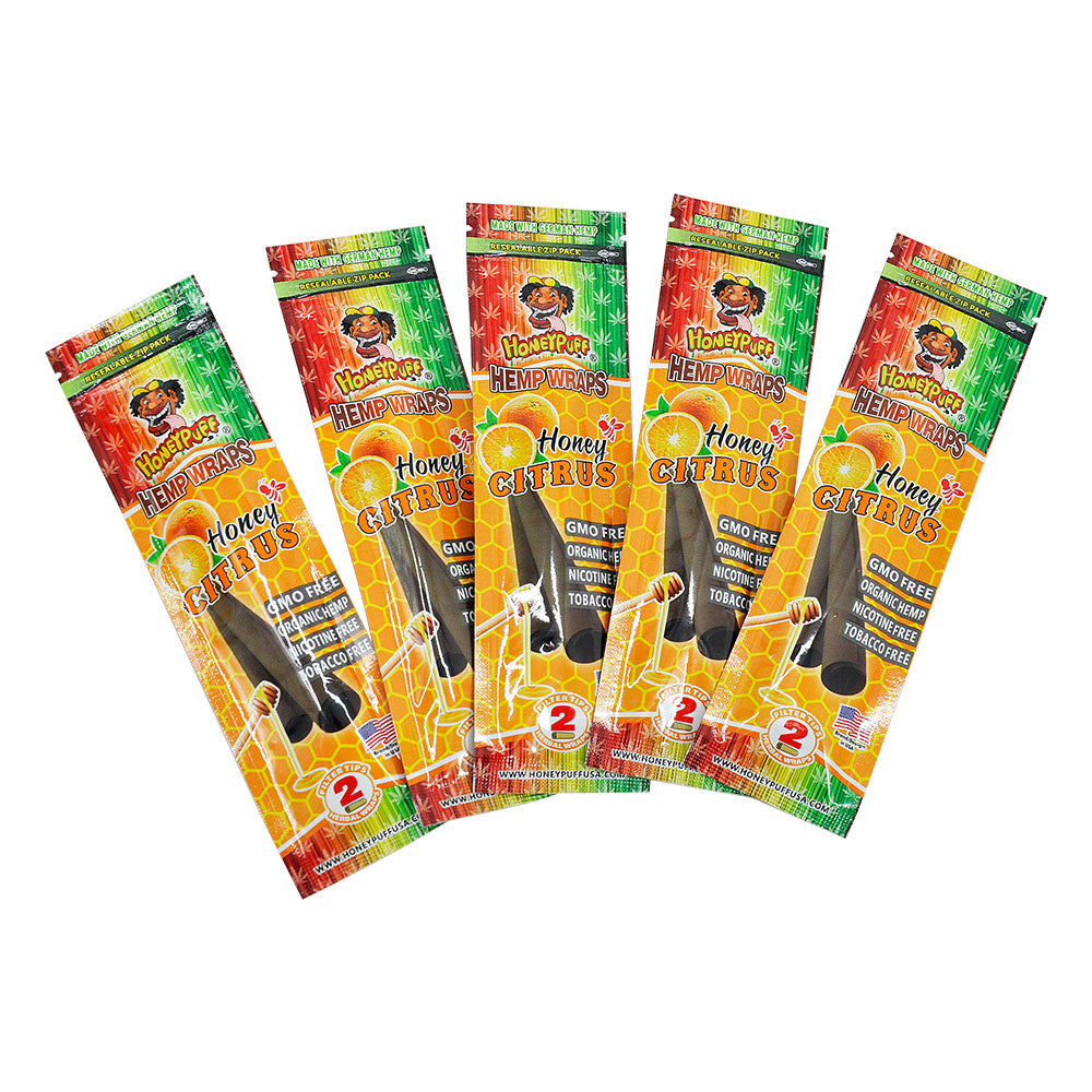 HONEYPUFF Orange Flavored Pre Rolled Cones, King Size Pre Rolled Rolling Paper with Tips, Slow Burning Rolling Cones, 2 PCS / Pack 12 Packs / Box
