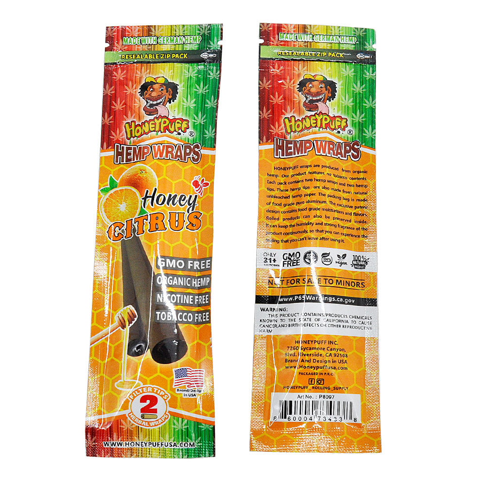 HONEYPUFF Orange Flavored Pre Rolled Cones, King Size Pre Rolled Rolling Paper with Tips, Slow Burning Rolling Cones, 2 PCS / Pack 12 Packs / Box