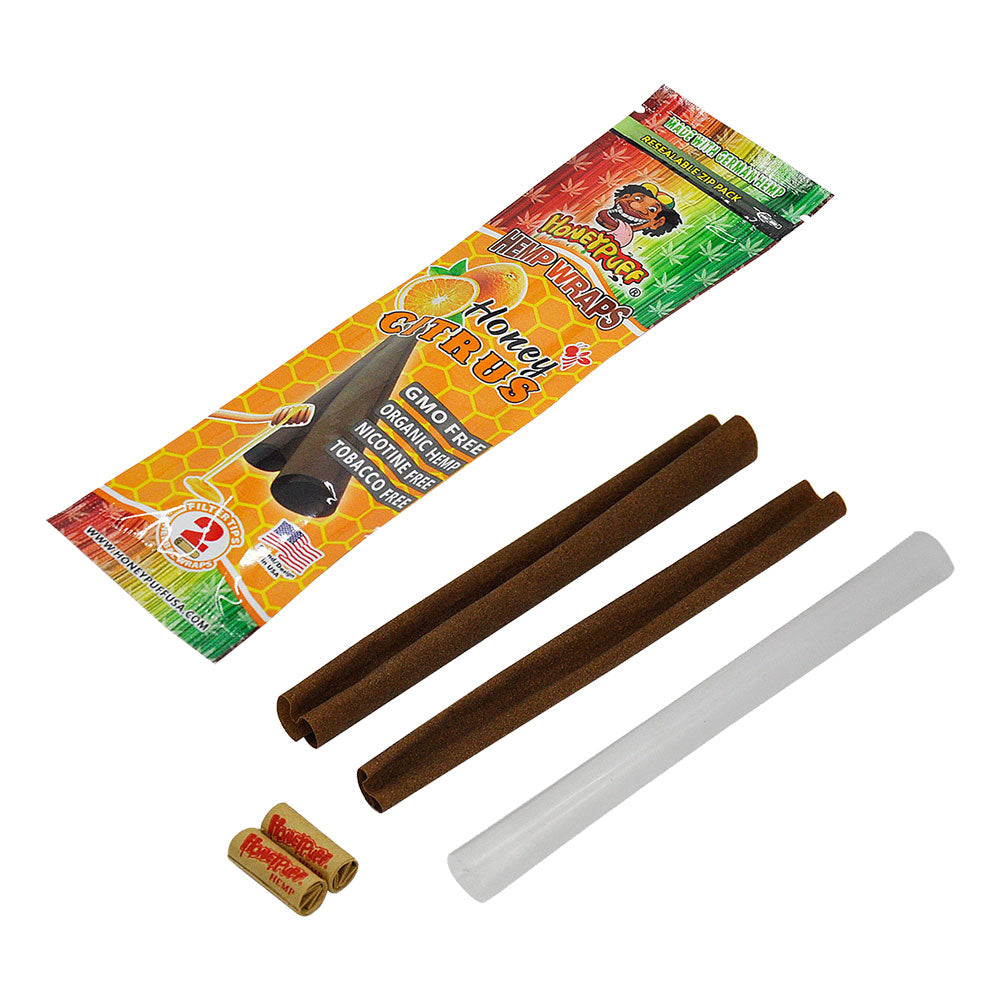HONEYPUFF Orange Flavored Pre Rolled Cones, King Size Pre Rolled Rolling Paper with Tips, Slow Burning Rolling Cones, 2 PCS / Pack 12 Packs / Box