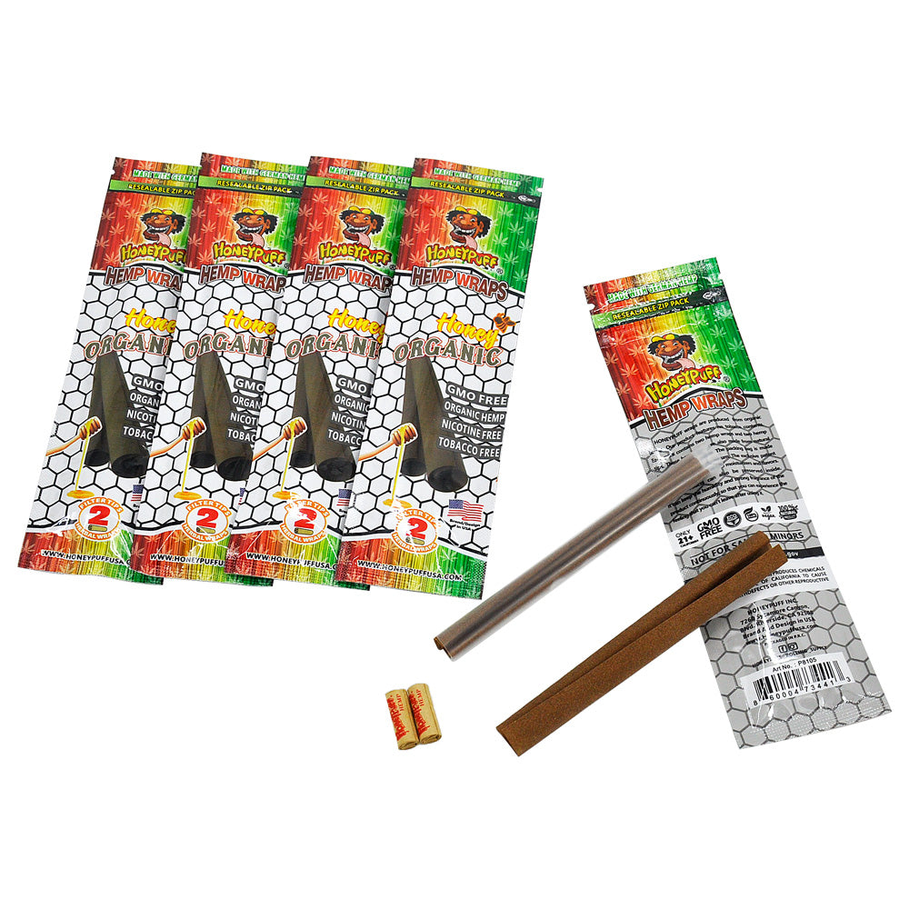 HONEYPUFF Honey Flavored Pre Rolled Cones, King Size Pre Rolled Rolling Paper with Tips, Slow Burning Rolling Cones, 2 PCS / Pack 12 Packs / Box