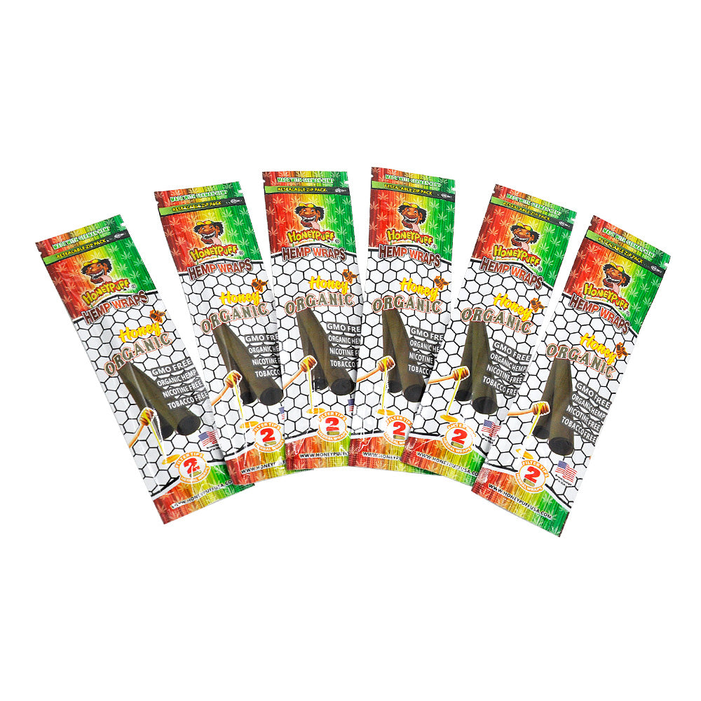 HONEYPUFF Honey Flavored Pre Rolled Cones, King Size Pre Rolled Rolling Paper with Tips, Slow Burning Rolling Cones, 2 PCS / Pack 12 Packs / Box