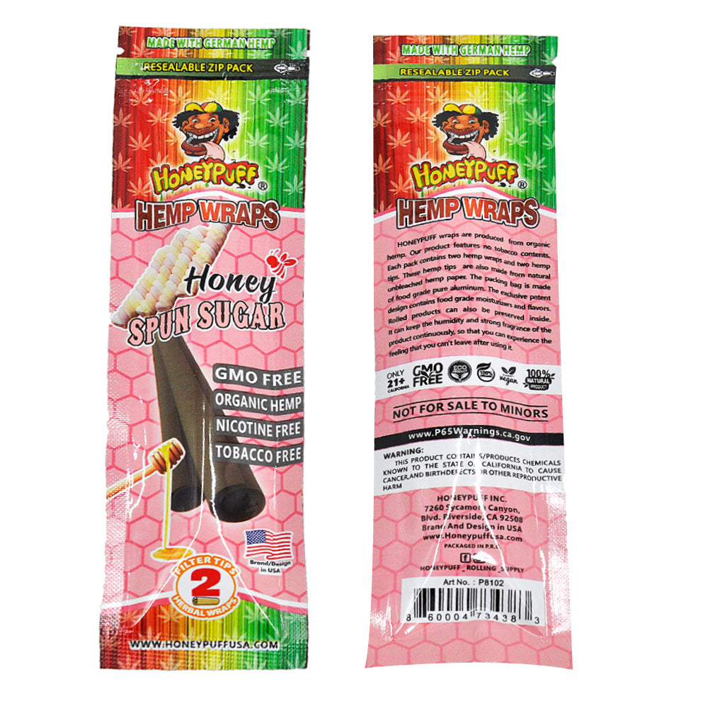 HONEYPUFF Spun Sugar Flavored Pre Rolled Cones, King Size Pre Rolled Rolling Paper with Tips, Slow Burning Rolling Cones, 2 PCS / Pack 12 Packs / Box