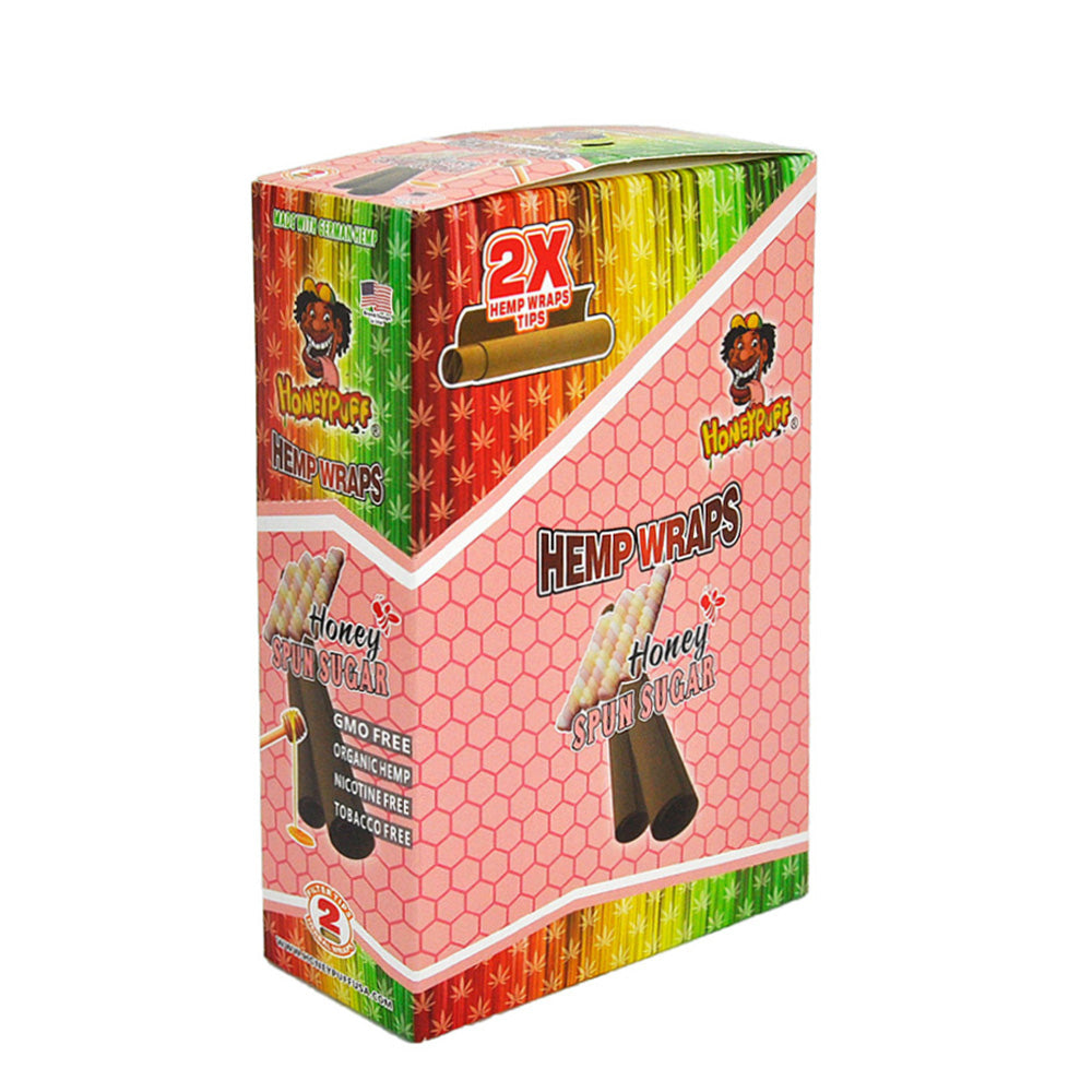HONEYPUFF Spun Sugar Flavored Pre Rolled Cones, King Size Pre Rolled Rolling Paper with Tips, Slow Burning Rolling Cones, 2 PCS / Pack 12 Packs / Box