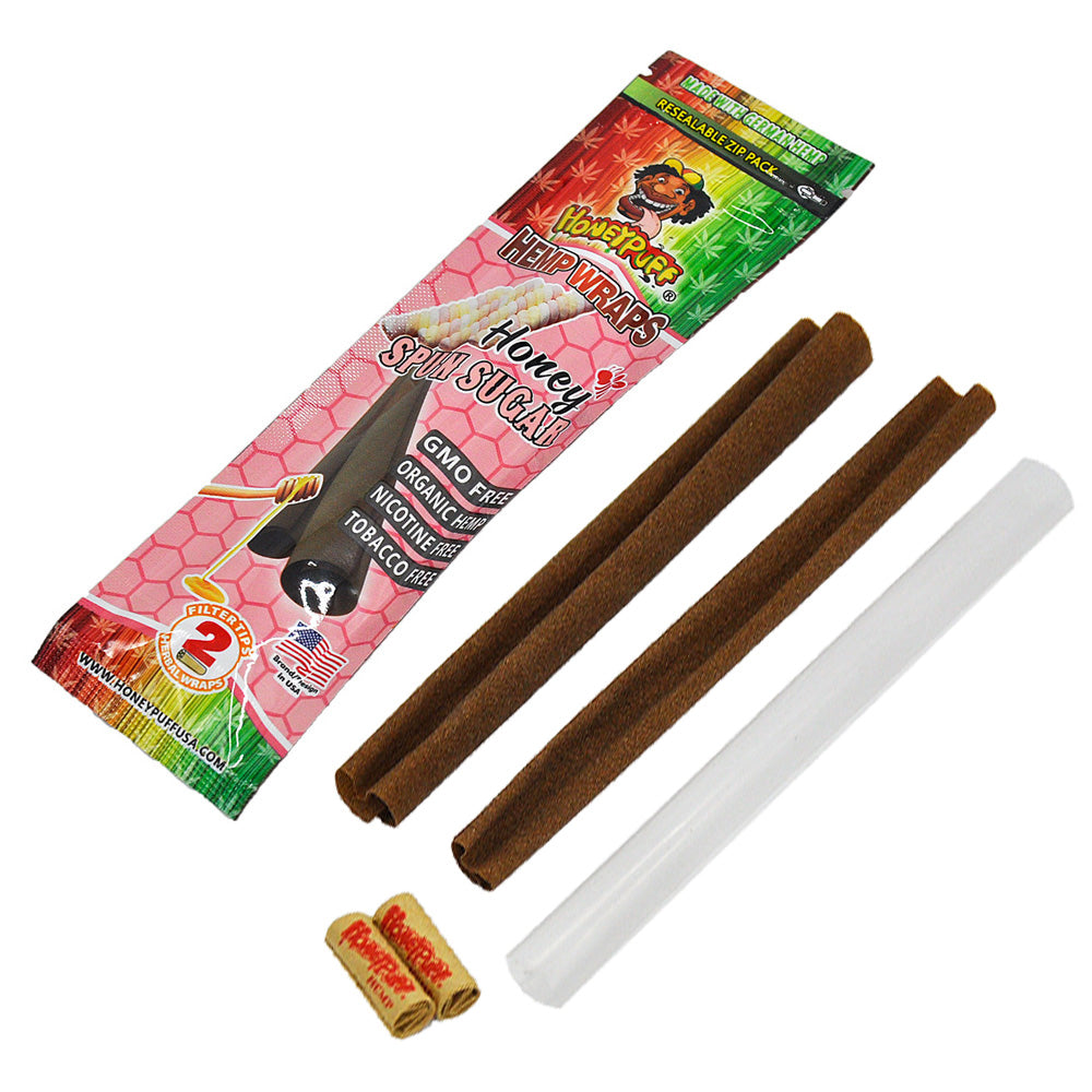 HONEYPUFF Spun Sugar Flavored Pre Rolled Cones, King Size Pre Rolled Rolling Paper with Tips, Slow Burning Rolling Cones, 2 PCS / Pack 12 Packs / Box