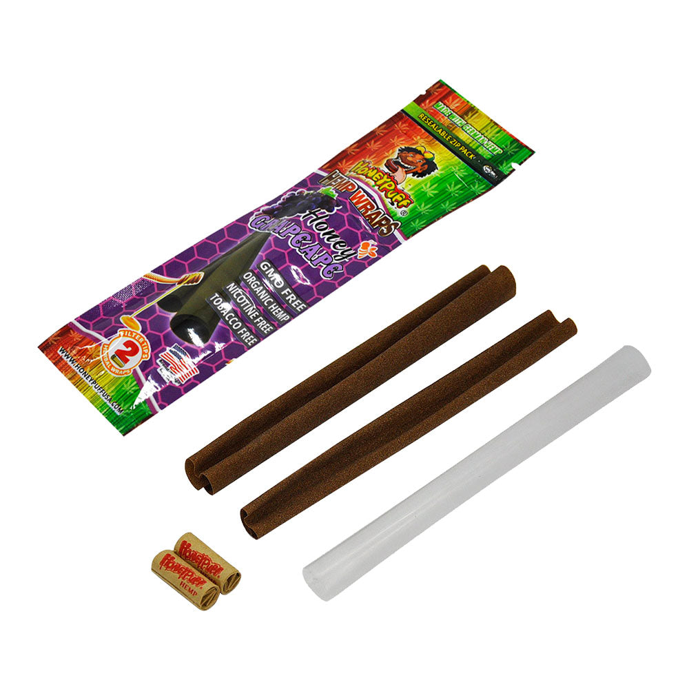 HONEYPUFF Grape Flavored Pre Rolled Cones, King Size Pre Rolled Rolling Paper with Tips, Slow Burning Rolling Cones, 2 PCS / Pack 12 Packs / Box