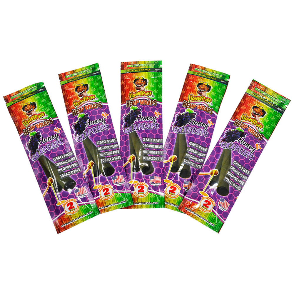HONEYPUFF Grape Flavored Pre Rolled Cones, King Size Pre Rolled Rolling Paper with Tips, Slow Burning Rolling Cones, 2 PCS / Pack 12 Packs / Box