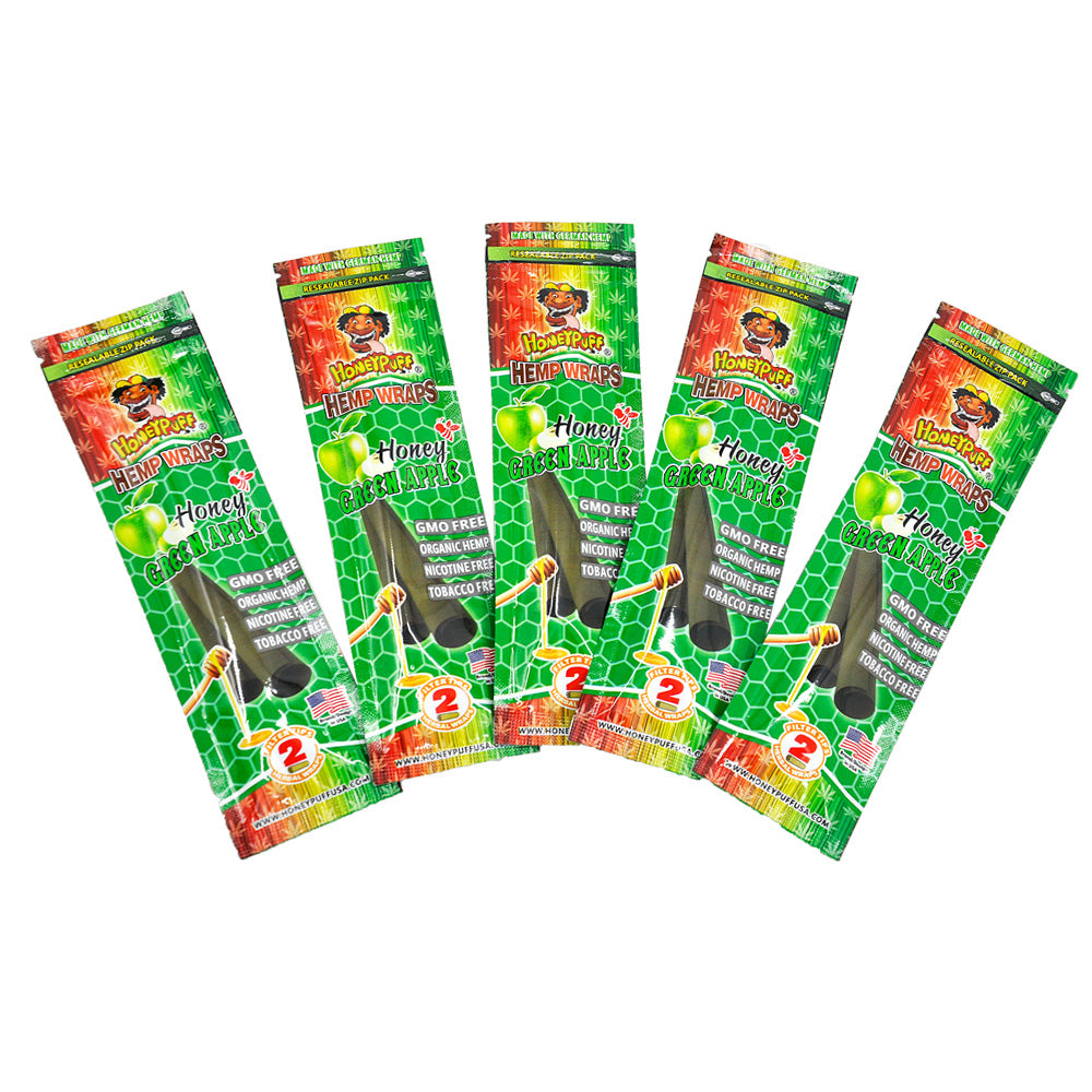 HONEYPUFF Green Apple Flavored Pre Rolled Cones, King Size Pre Rolled Rolling Paper with Tips, Slow Burning Rolling Cones, 2 PCS / Pack 12 Packs / Box