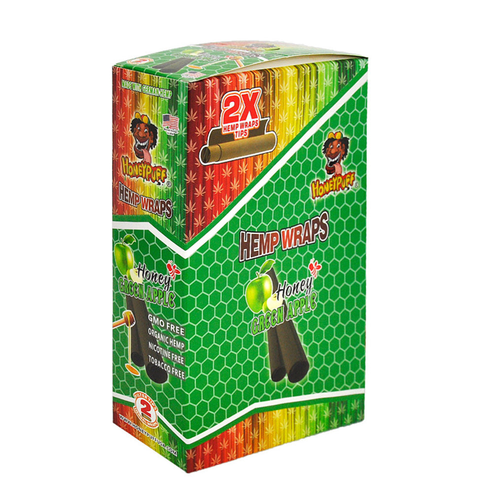 HONEYPUFF Green Apple Flavored Pre Rolled Cones, King Size Pre Rolled Rolling Paper with Tips, Slow Burning Rolling Cones, 2 PCS / Pack 12 Packs / Box