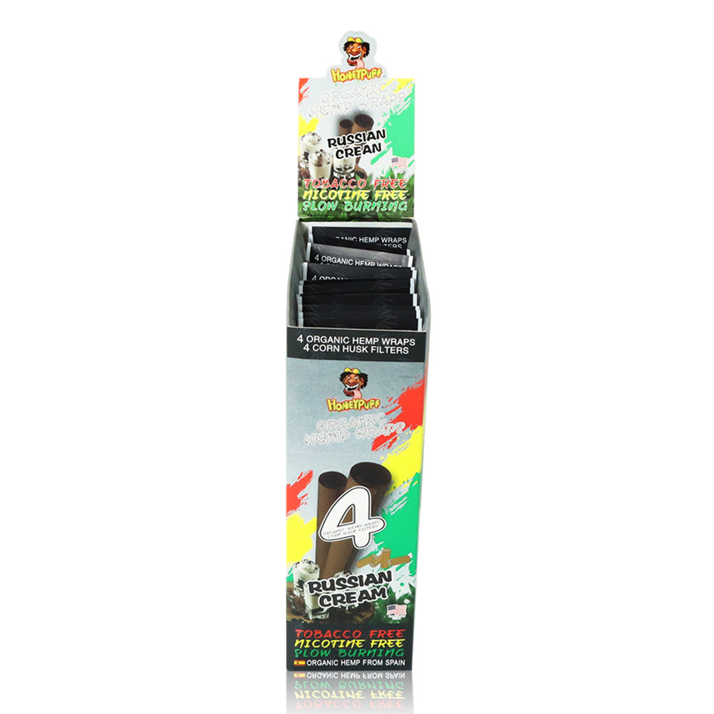 HONEYPUFF Russian Cream Flavors Rolling Papers, King Size Cigarette Rolling Paper with Tips, Slow Burning Rolling Paper & Biodegradable, 4 Pieces / Pack 15 Pack / Box