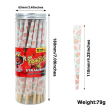 Load image into Gallery viewer, HONEYPUFF Strawberry Flavor Pre Rolled Cones, King Size Pre Rolled Rolling Paper with Tips, Slow Burning Papers (72 PCS)