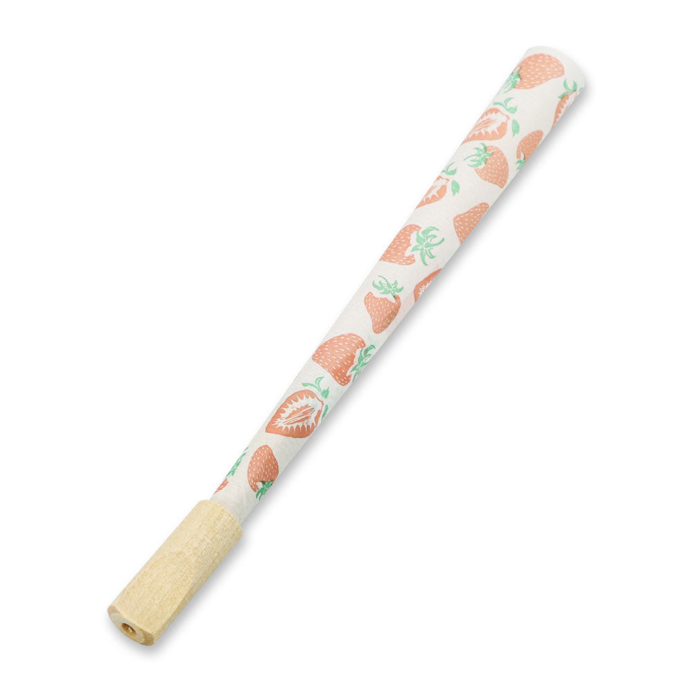 HONEYPUFF Strawberry Flavors Pre Rolled Cones With Wood Tips, King Size Rolling Paper & Glass Cigarette Holder Slow Burning Rolling Cones