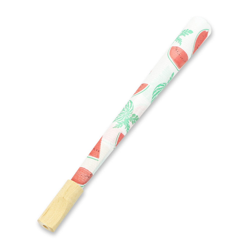 HONEYPUFF Watermelon Flavors Pre Rolled Cones With Wood Tips, King Size Rolling Paper & Glass Cigarette Holder Slow Burning Rolling Cones