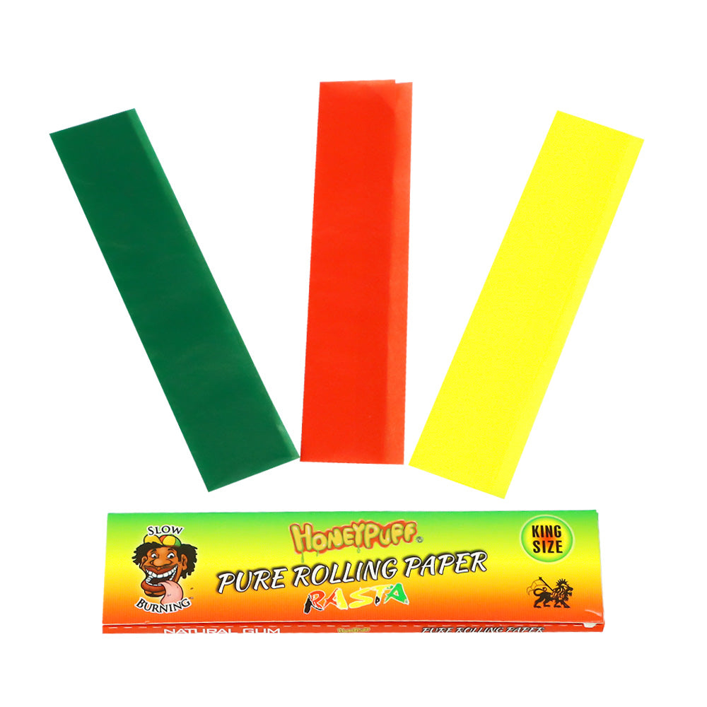 HONEYPUFF King Size Cigarette Rolling Paper, 3 Colors Natural Grain Fiber Rolling Papers,Slow Burning Papers