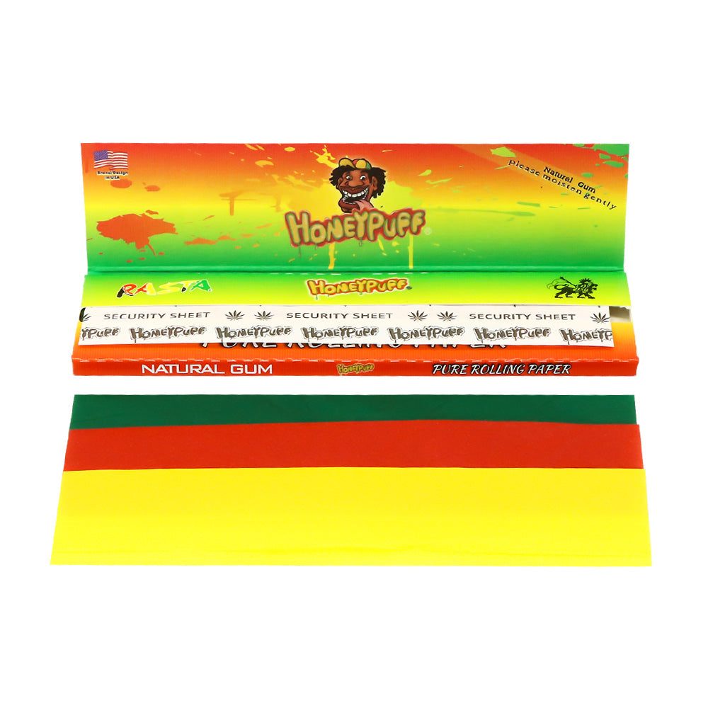 HONEYPUFF King Size Cigarette Rolling Paper, 3 Colors Natural Grain Fiber Rolling Papers,Slow Burning Papers