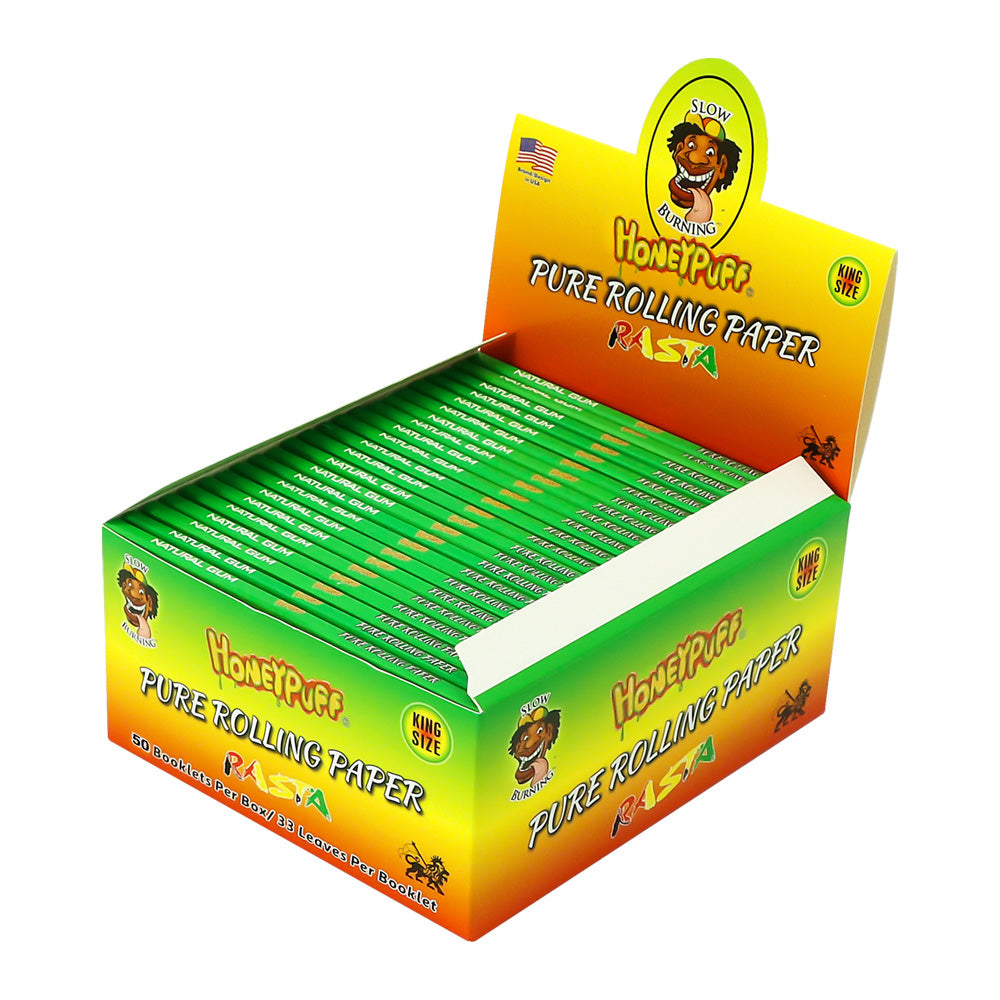 HONEYPUFF King Size Cigarette Rolling Paper, 3 Colors Natural Grain Fiber Rolling Papers,Slow Burning Papers