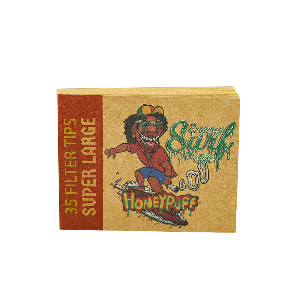 HONEYPUFF 60*47mm Mini Size Rolling Paper Tips, Natural Brown Rolling Tips, 35 Pieces